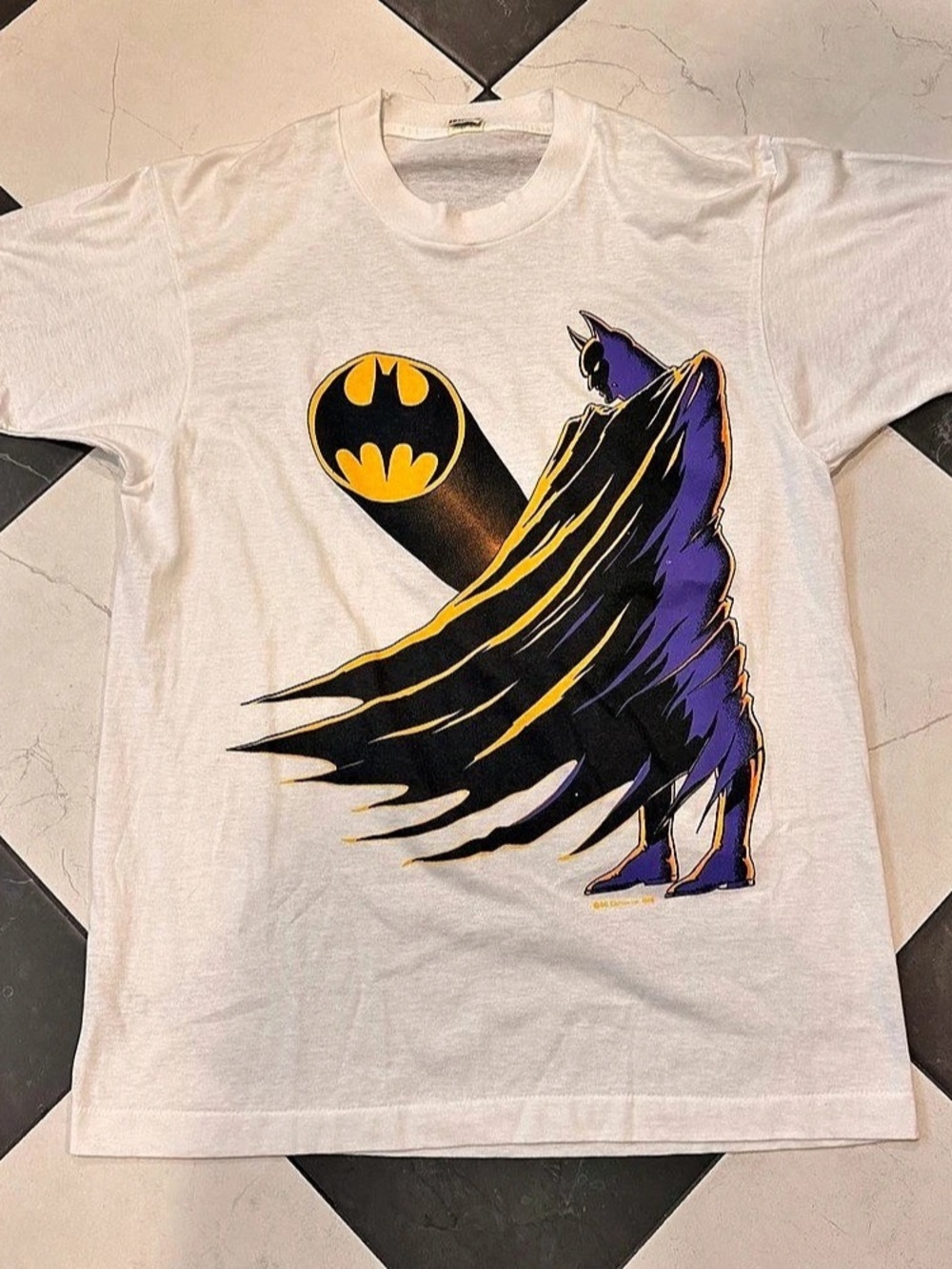 Vintage 1989 DC Comics Batman Graphic Tee White Large